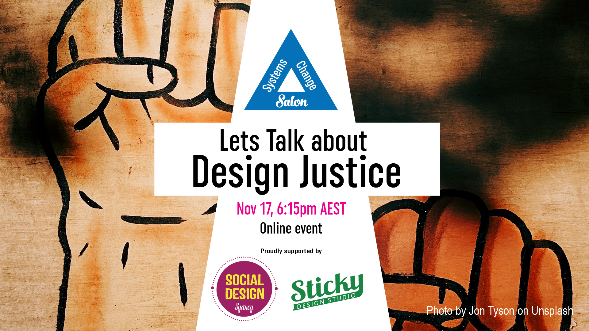 Lets talk about design justice flyer