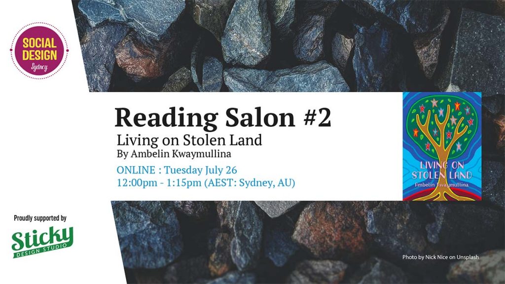 Flyer reading salon 2 July 26 12pm AEST